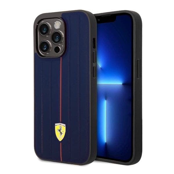 Ferrari Stripes Leather Case for iPhone  12 and 12 Pro Series