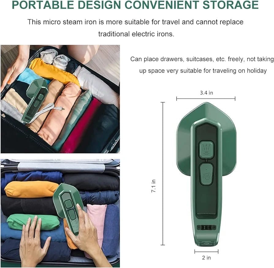 Professional Micro Steam Iron Portable Mini Handheld Household Steam Iron WAKIKI Folding Mini Ironing Machine,Support Dry and Wet Ironing,Suitable for Home and Travel