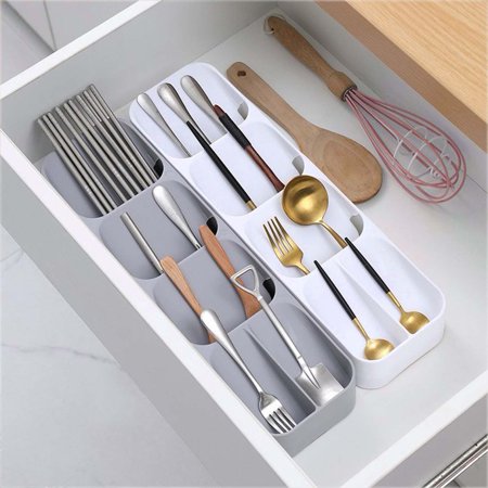 Cutlery Storage Tray Tableware Organizer Spoon Fork Storage Box Plasti –  Bombaybaazar